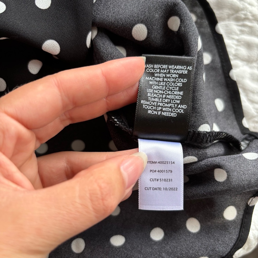Torrid Georgette V Neck Racerback Black Camisole Cami Polka Dots Chiffon - Picture 8 of 9